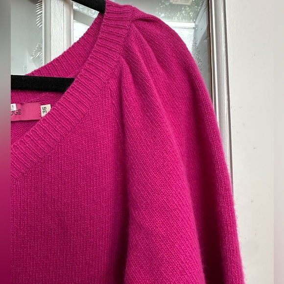 McGinn Knightsbridge Angora Wool Pink Fuchsia V-Neck Sweater Dress Size 36 US S - Picture 3 of 11